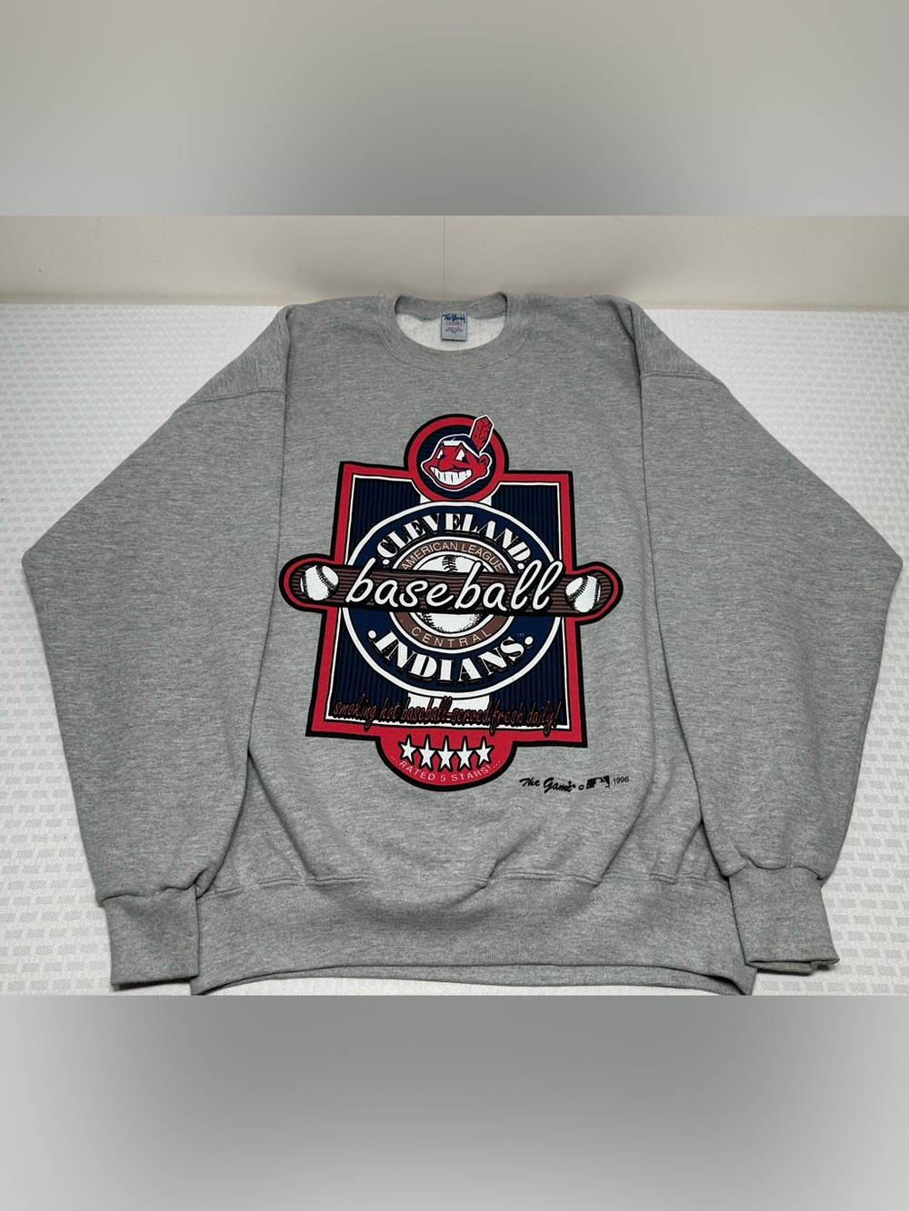 VTG 90s The Game Mens 2XL Cleveland Indians Guardians Crewneck Fleece Sweatshirt